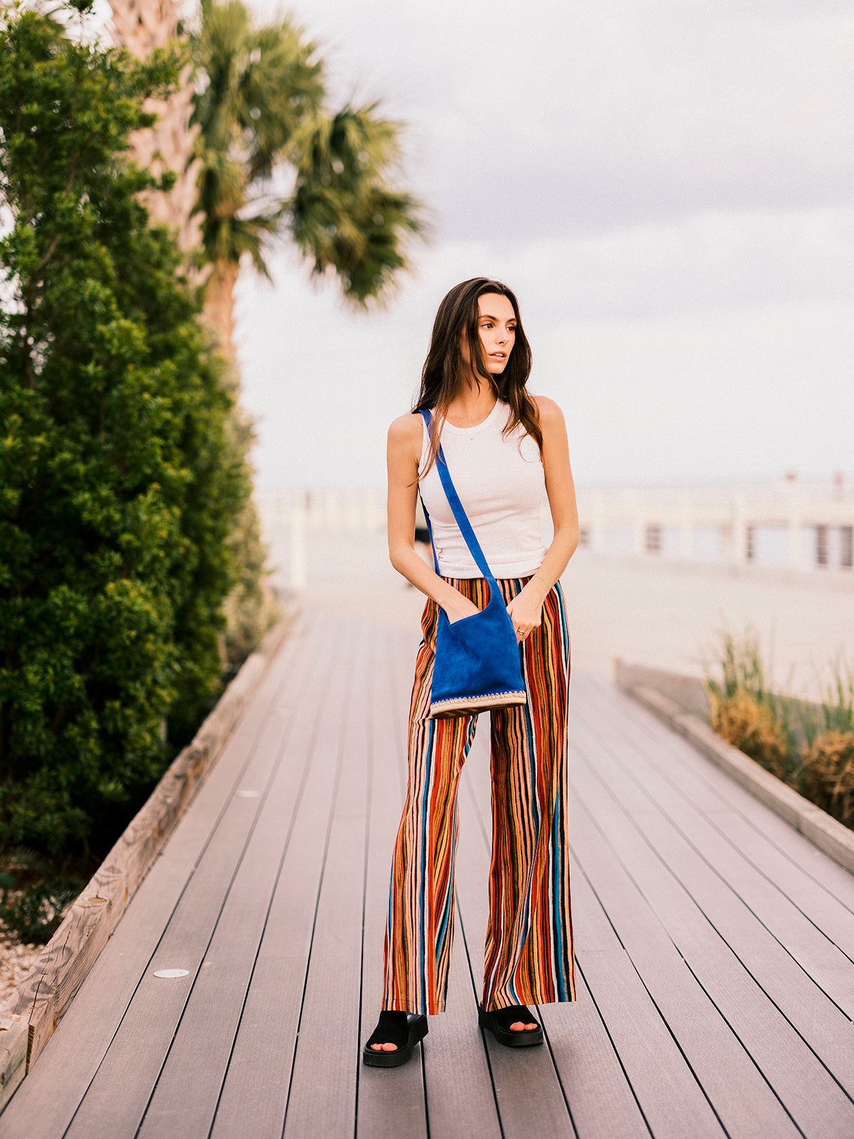 The Amelia Suede Crossbody Mini Hobo - Cobalt