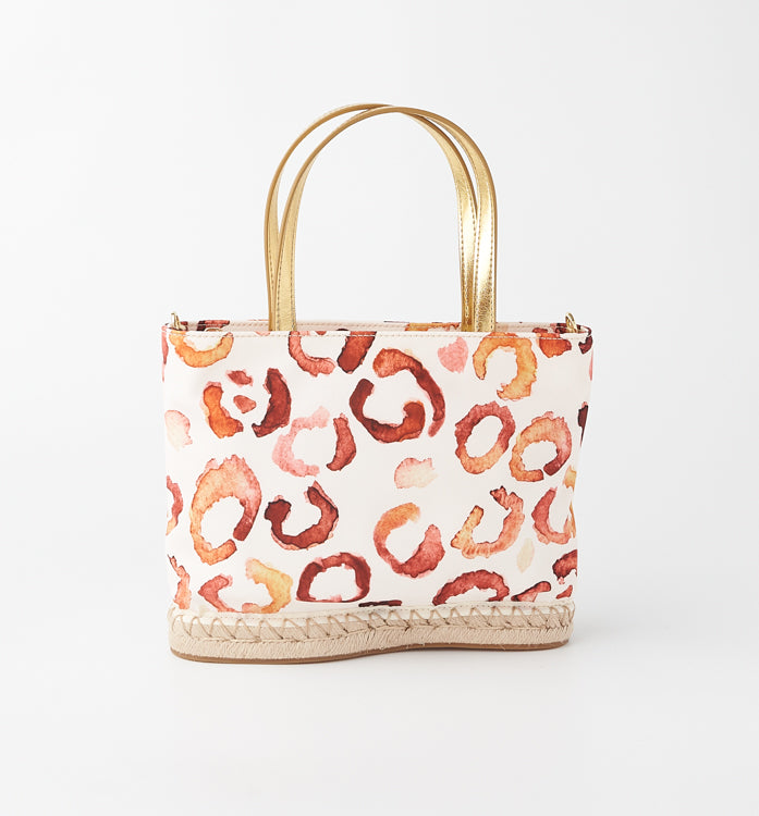 The Rosa Nylon Mini Tote - Beige Abstract