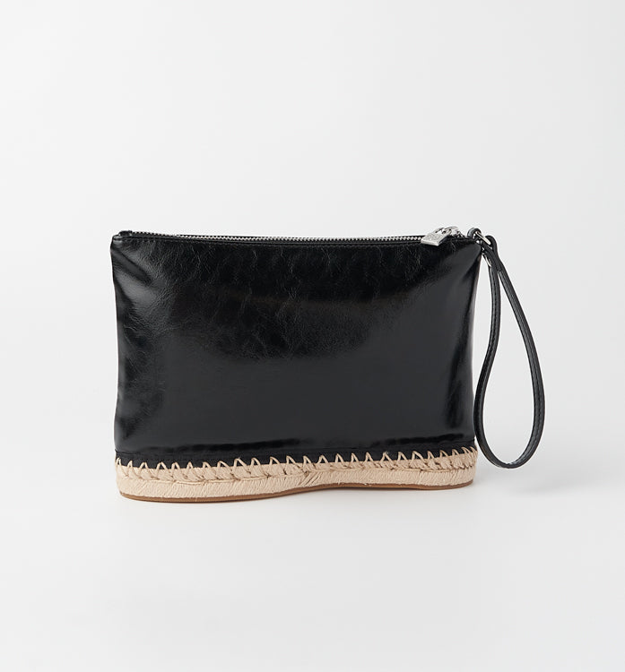 The Sandra Clutch - Black Onyx Crinkle