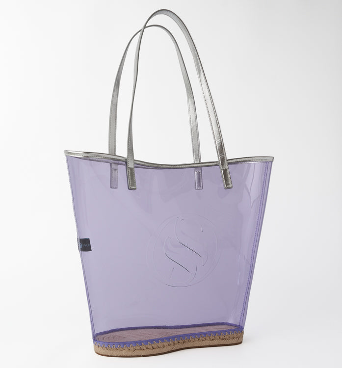 The Ada Vinyl Beach Tote - Lilac