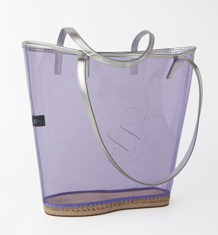 The Ada Vinyl Beach Tote - Lilac