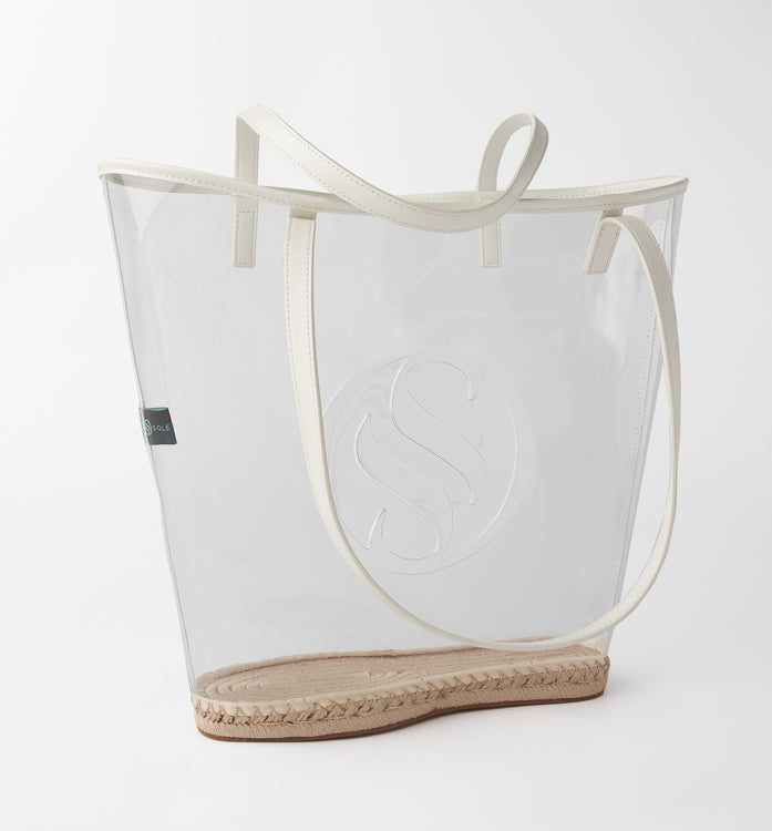The Ada Vinyl Beach Tote - Clear