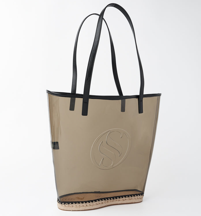 The Ada Vinyl Beach Tote - Smoke
