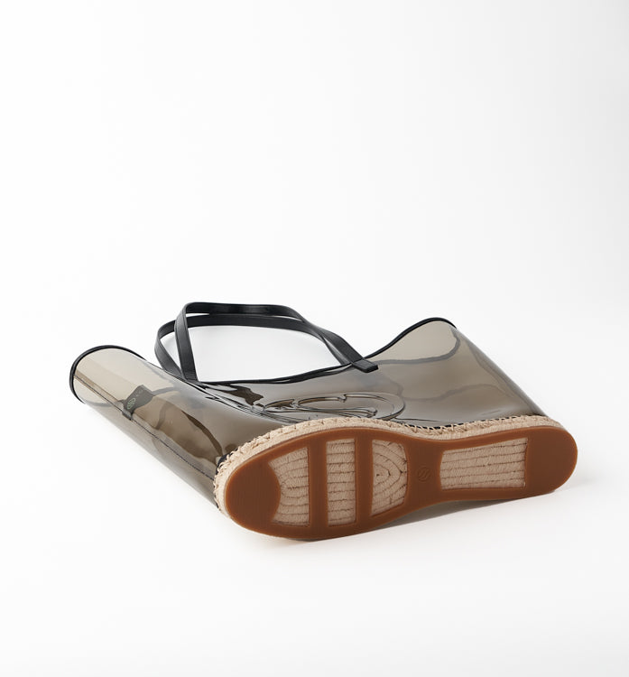 The Ada Vinyl Beach Tote - Smoke