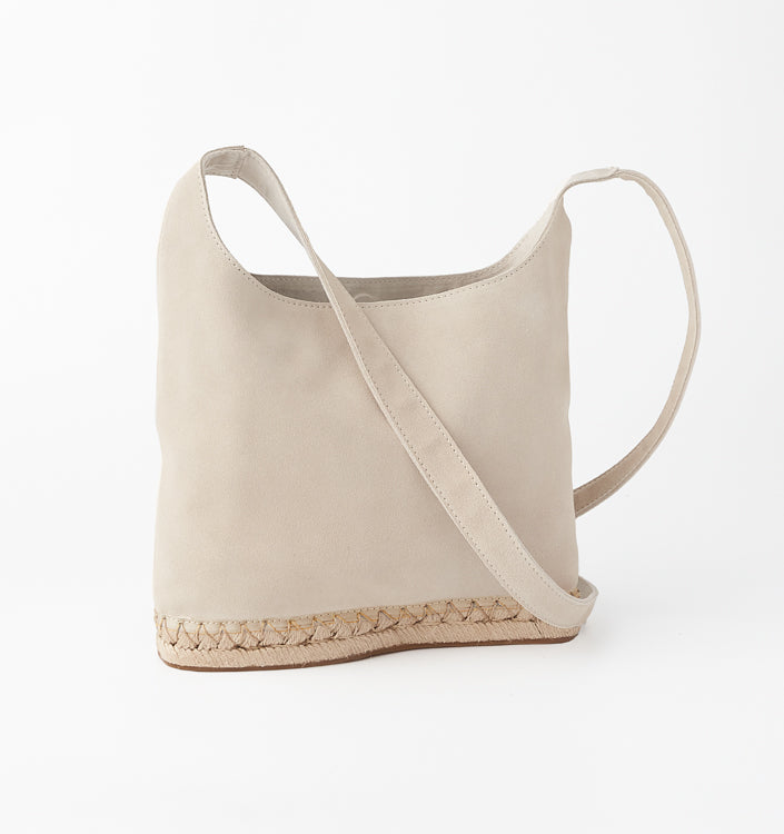 The Amelia Suede Crossbody Mini Hobo - Sand