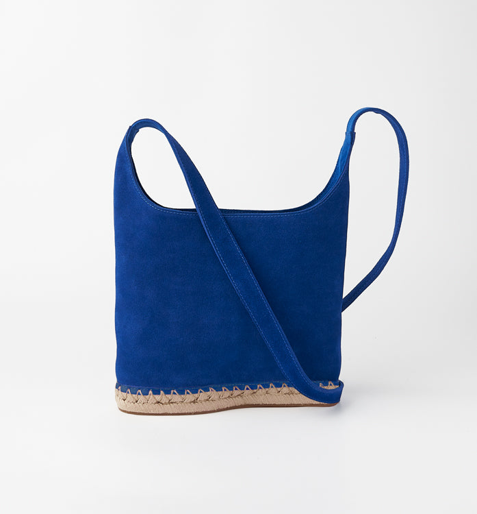 The Amelia Suede Crossbody Mini Hobo - Cobalt
