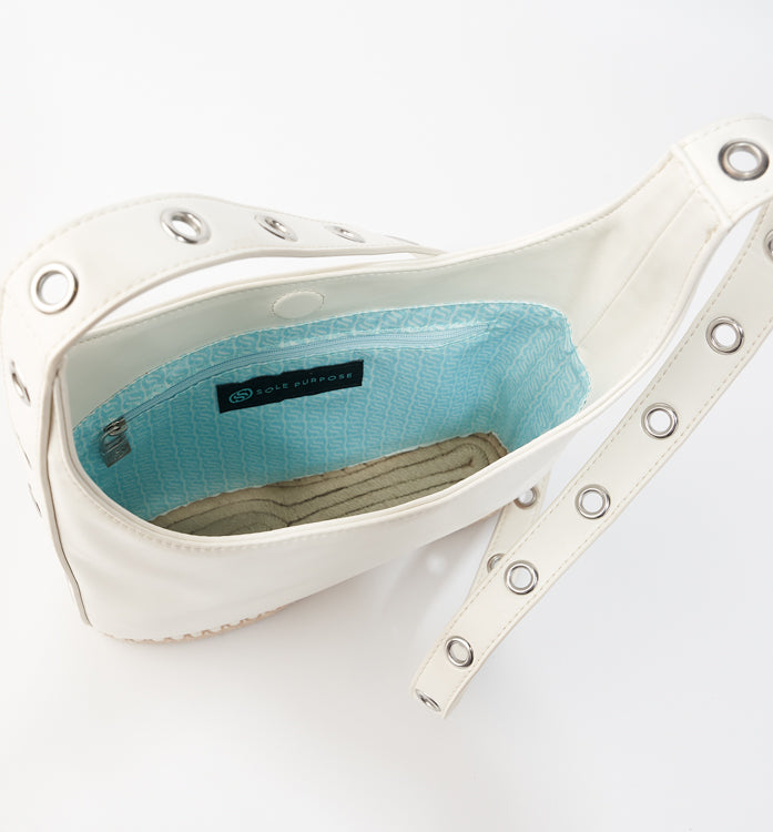 The Danica Grommet Mini Hobo - Ecru